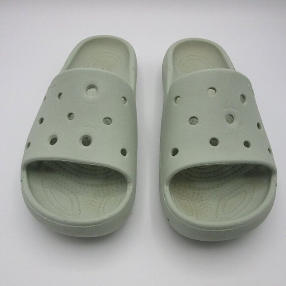 Crocs Classic Slide Platform Sandals Women's 6 Mint Green Rubber Open Toe - Picture 1 of 5